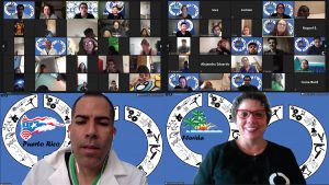 collage of students and facilitators on Zoom